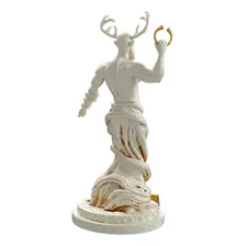 Estatua Deus Cernuno Celta Wicca - Estatueta Cernunnos Cor Cor Mármore Dourado Foto mini 3