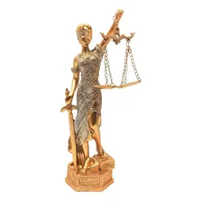 Estátua Deusa Têmis, Dama Da Justiça Cor Dourado Foto  mini 1