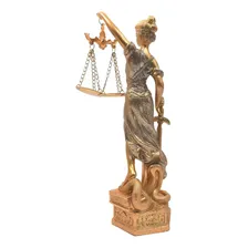 Estátua Deusa Têmis, Dama Da Justiça Cor Dourado Foto mini  3