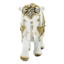 Estátua Elefante Branco 11cm Resina Animais Foto mini  2