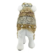 Estátua Elefante Branco 11cm Resina Animais Foto mini  3
