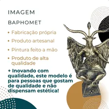 Estátua Exclusiva Baphomet Dourado - Decoração Resina Foto mini 4