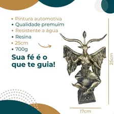 Estátua Exclusiva Baphomet Dourado - Decoração Resina Foto mini 3