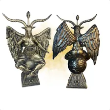 Estátua Exclusiva Baphomet Dourado - Decoração Resina Foto mini 2