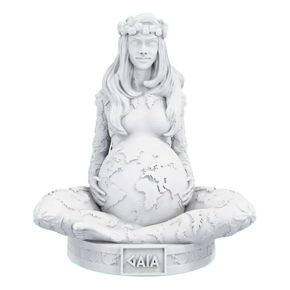 Estátua Gaia Mãe Terra - Resina Cor Cor Mármore Foto 1