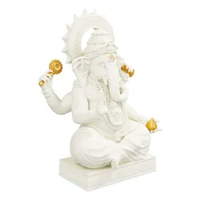 Estátua Ganesha Deus Hindu - Vighnaharta Cor Cor Mármore Dourado Foto mini  2