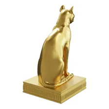 Estátua Gato Gayer Anderson Cor Cor Ouro Foto mini  3