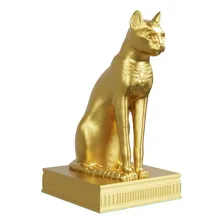 Estátua Gato Gayer Anderson Cor Cor Ouro Foto mini  2