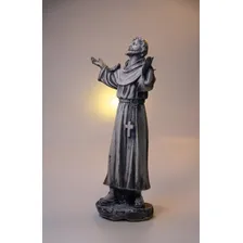 Estatua Imagem Santo São Francisco 60cm Em Resina Mármore Cor Branco Foto mini 4