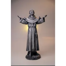 Estatua Imagem Santo São Francisco 60cm Em Resina Mármore Cor Branco Foto mini  2