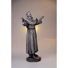 Estatua Imagem Santo São Francisco 60cm Em Resina Mármore Cor Branco Foto mini  3