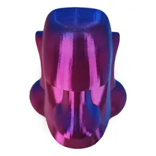 Estátua Moai Decoração 3d Bicolor Azul E Lilás Enfeite Luxo Foto mini 4