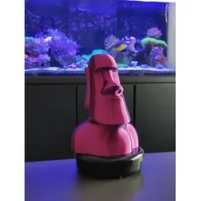 Estátua Moai Decoração 3d Bicolor Azul E Lilás Enfeite Luxo Foto mini 2