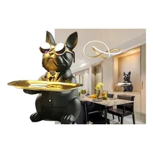 Estátua Porta Objeto Treco Bulldog Enfeite Decoração Suporte Cor Preto Foto mini 2
