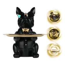 Estátua Porta Objeto Treco Bulldog Enfeite Decoração Suporte Cor Preto Foto mini 1