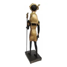 Estátua Ra Deus Egipcio 26cm Em Resina Cor Preto Foto mini 3