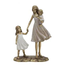 Estátua Resina Mãe Com Filhos Mabruk Espressione Foto mini 1