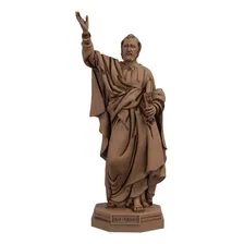 Estátua São Pedro Apóstolo Estatueta Imagem Católica Cor Cor Madeira Foto  mini 1