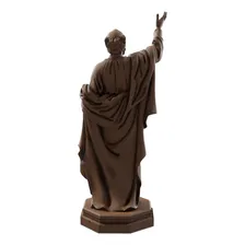 Estátua São Pedro Apóstolo Estatueta Imagem Católica Cor Cor Madeira Foto mini 4