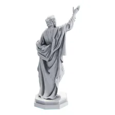Estátua São Pedro Apóstolo Estatueta Imagem Católica Cor Cor Mármore Foto mini 3