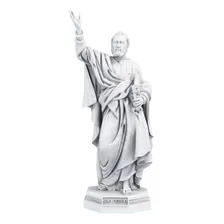 Estátua São Pedro Apóstolo Estatueta Imagem Católica Cor Cor Mármore Foto mini 1