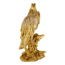 Estatueta Águia Decorativa De Resina Dourada 42 Cm Foto mini  3