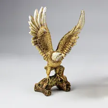 Estatueta Águia Decorativa Resina Enfeite Sala Escritório Foto mini 4