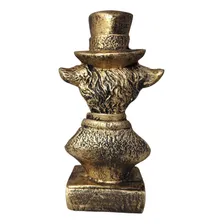 Estatueta Baphomet - Bode Com Cartola Resina Dourado Foto mini 4