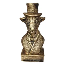 Estatueta Baphomet - Bode Com Cartola Resina Dourado Foto  mini 1