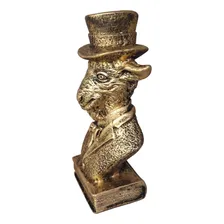 Estatueta Baphomet - Bode Com Cartola Resina Dourado Foto mini  3