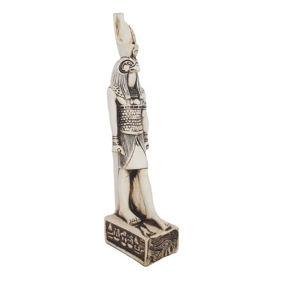 Estatueta De Horus Deus EgĂpcio Em Resina (29 Cm) Cor Mármore Envelhecido Foto 1