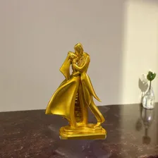 Estatueta Em Cerâmica Dourada Casal Dançando Enfeite Casa Cor Dourado Foto mini 4