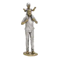 Estatueta Familia Escultura Pai E Filho Decoração Casa Sala Foto mini 1