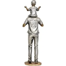 Estatueta Familia Escultura Pai E Filho Decoração Casa Sala Foto mini 4