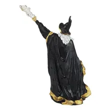 Estatueta Mago Merlin Grande Com Cajado Em Resina Cor Decorado Foto mini  2