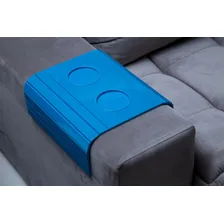 Esteira Bandeja Braço Sofá Flexível Porta Copos Lc Azul Foto mini  2