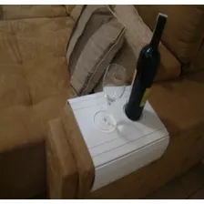 Esteira Bandeja Sofá FlexĂvel Porta Copos E Controle Branco Foto mini 4