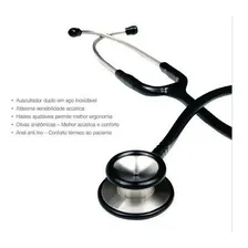 Estetoscópio Série Inox Profissional Adulto Md Cor Preto Foto mini 3