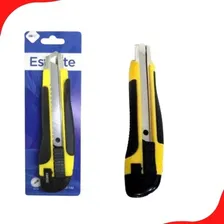 Estilete Com Lâmina Segmentada Luatek Estilete Com Cabo Emborrachado Cor Amarelo - 1 Unidade Foto mini  2