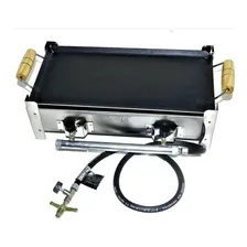 Estilofer fogareiro inox de 2 duas bocas e chapa gás mini fogão Foto mini 2