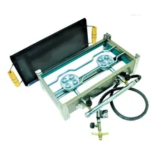 Estilofer fogareiro inox de 2 duas bocas e chapa gás mini fogão Foto mini 1
