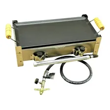 Estilofer fogareiro inox de 2 duas bocas e chapa gás mini fogão Foto mini 3