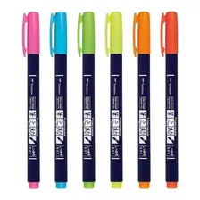 Estojo 06 Cores Neon Caneta Brush Pen Fudenosuke Tombow Foto mini 1