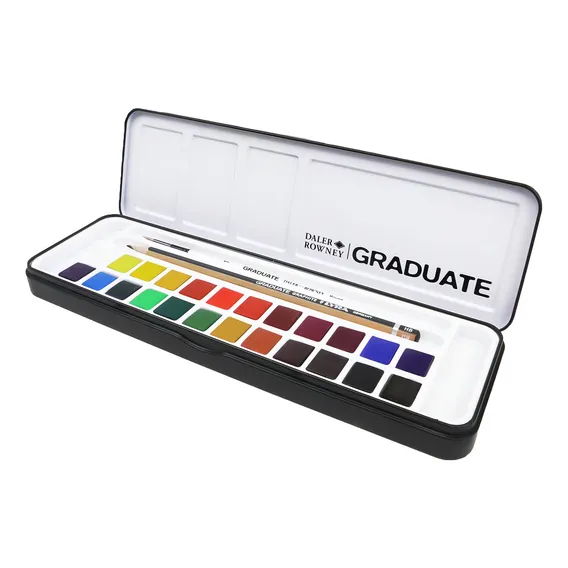 Estojo Aquarela Daler Rowney Graduate 24 Half Pan + Acessori Foto 1