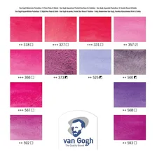 Estojo Aquarela Talens Van Gogh 12 Cores Rosas E Violetas Foto mini 4