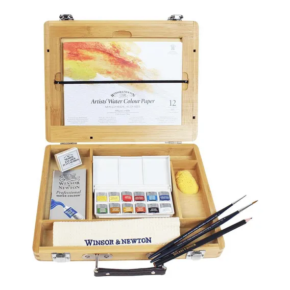 Estojo Aquarela Winsor & Newton Profissional Caixa Madeira Foto 1