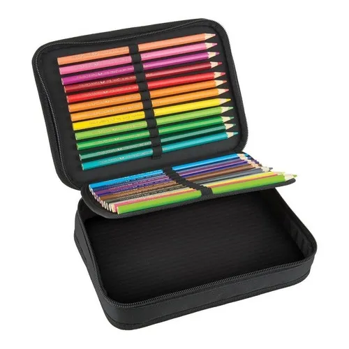 Estojo Box Escolar 3d Caveira +24 Lápis De Cor Faber-castell Foto 1