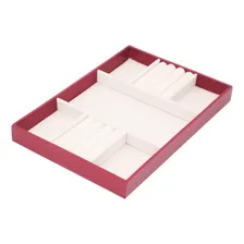 Estojo Caixa Maleta Porta J贸ias, Bijuterias, Rel贸gio Cor Vermelho Foto mini 3