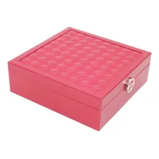 Estojo Caixa Maleta Porta J贸ias, Bijuterias, Rel贸gio Cor Vermelho Foto mini 4