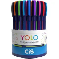 Estojo Caneta Esferográfica Yolo 0.7mm C/ 10 Cores Cis Foto  mini 1